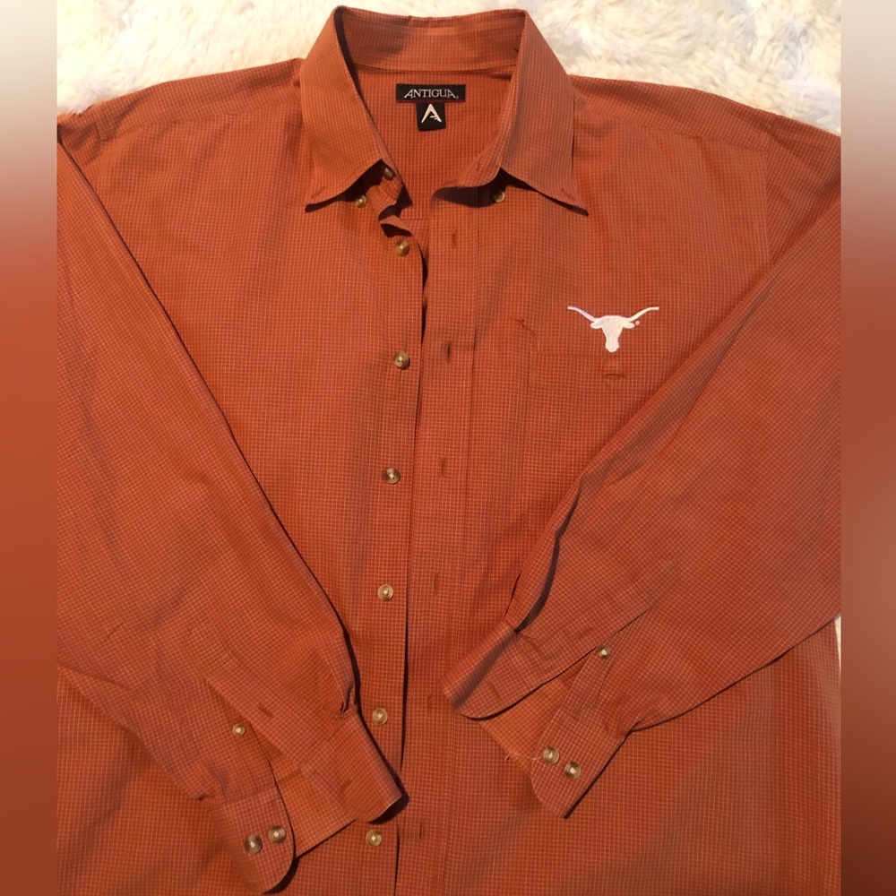 Antigua Men’s Long Sleeve Button up Texas Longhorn shirt